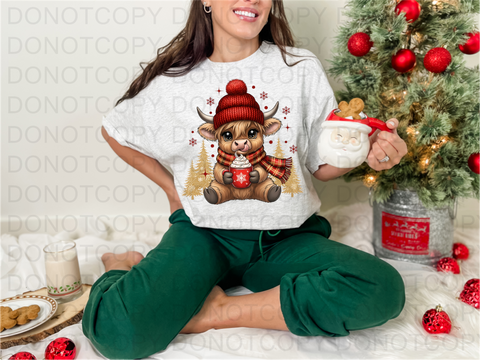 Christmas Cow DTF or Sublimation Transfer