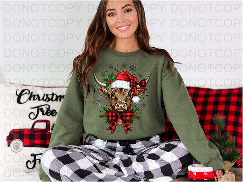 Christmas Cow DTF or Sublimation Transfer