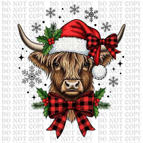 Christmas Cow DTF or Sublimation Transfer