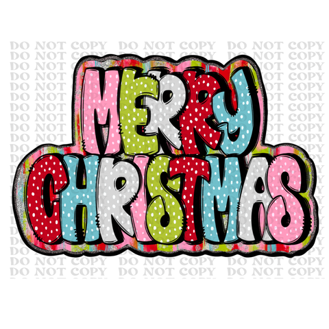 Christmas Doodle DTF or Sublimation Transfer