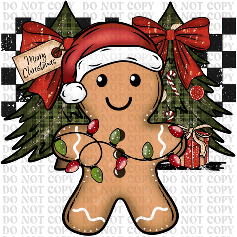 Gingerbread Christmas DTF or Sublimation Transfer