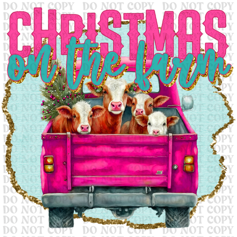 Christmas On The Farm DTF or Sublimation Transfer