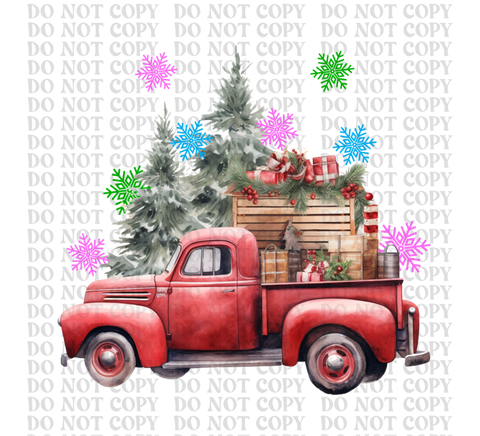 Christmas Truck DTF or Sublimation Transfer