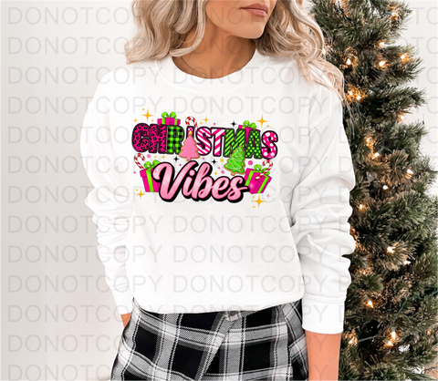 Christmas Vibes DTF or Sublimation Transfer