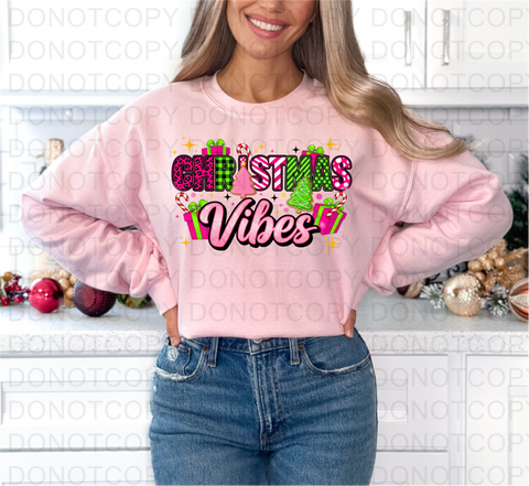 Christmas Vibes DTF or Sublimation Transfer