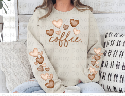 Coffee Hearts DTF or Sublimation Transfer