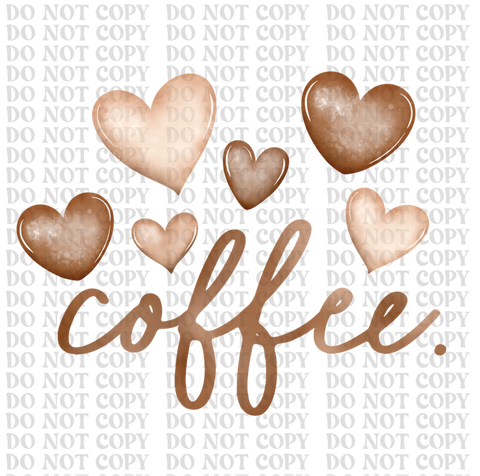 Coffee Hearts DTF or Sublimation Transfer