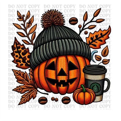 Coffee Pumpkin DTF or Sublimation Transfer
