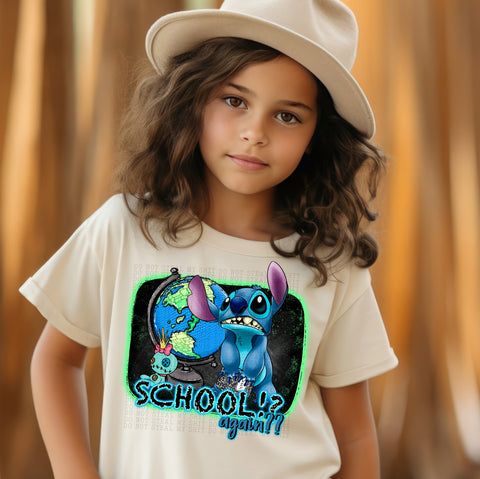 School Again Stitch Sublimation Or DTF Transfer