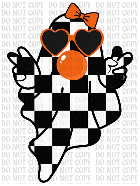 Cool Girl Ghost COLOR OPTIONS DTF or Sublimation Transfer
