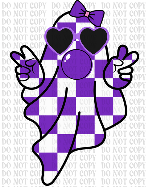 Cool Girl Ghost COLOR OPTIONS DTF or Sublimation Transfer