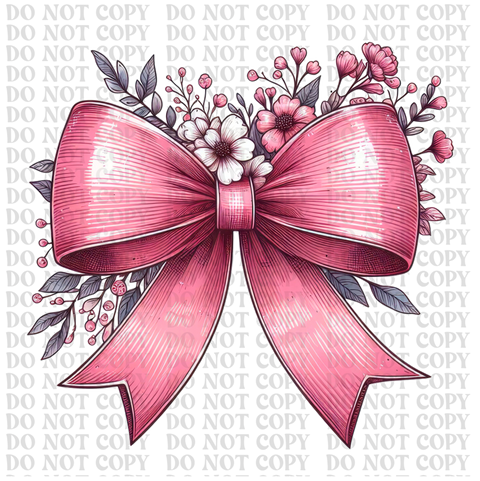 Coquette Glitter Bow DTF or Sublimation Transfer