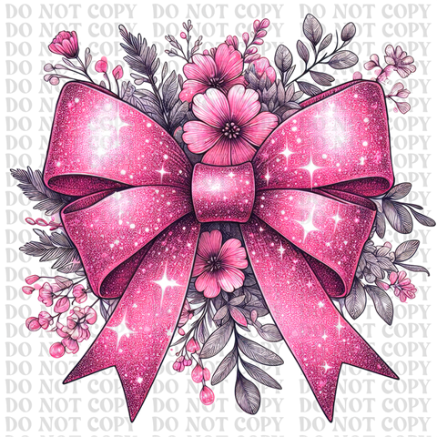 Coquette Glitter Bow DTF or Sublimation Transfer