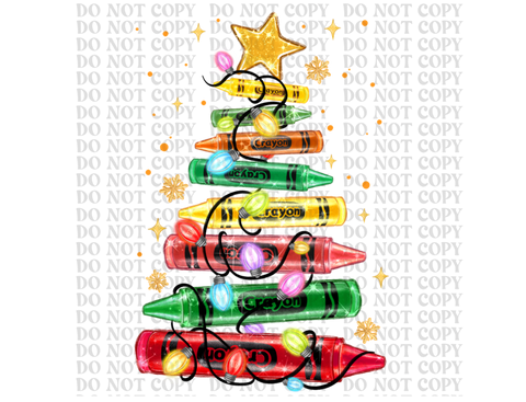 Crayon Tree DTF or Sublimation Transfer