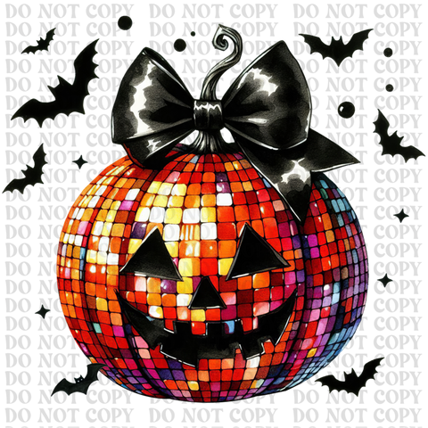 Disco Pumpkin DTF or Sublimation Transfer