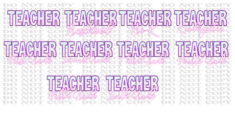 Embroidery Teacher DTF or Sublimation Transfer