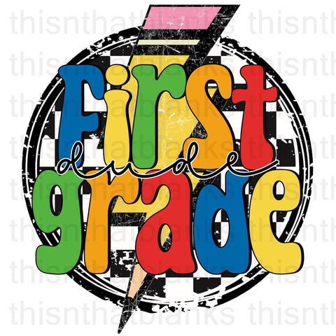 First Grade Dude Sublimation Or DTF Transfer