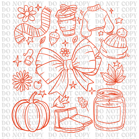 Fall Collage DTF or Sublimation Transfer
