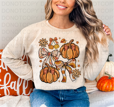 Fall Floral Pumpkin DTF or Sublimation Transfer