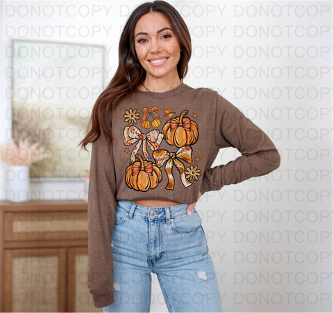 Fall Floral Pumpkin DTF or Sublimation Transfer