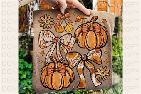 Fall Floral Pumpkin DTF or Sublimation Transfer