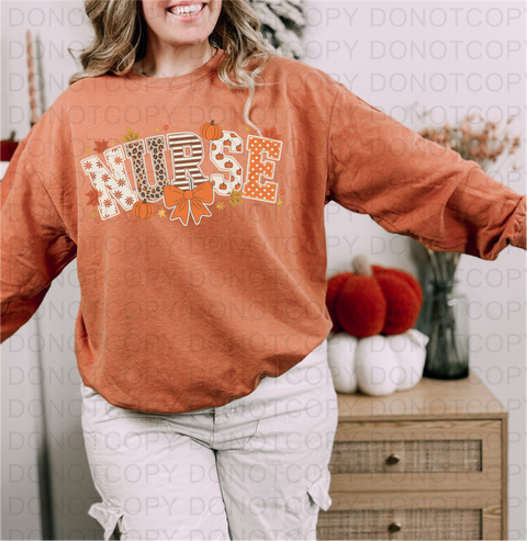 Fall Nurse DTF or Sublimation Transfer