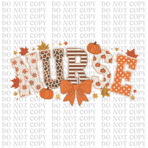 Fall Nurse DTF or Sublimation Transfer