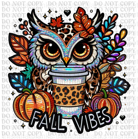 Fall Owl DTF or Sublimation Transfer