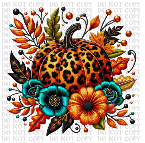Holographic Leopard Pumpkin DTF or Sublimation Transfer
