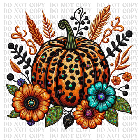 Holographic Leopard Pumpkin DTF or Sublimation Transfer
