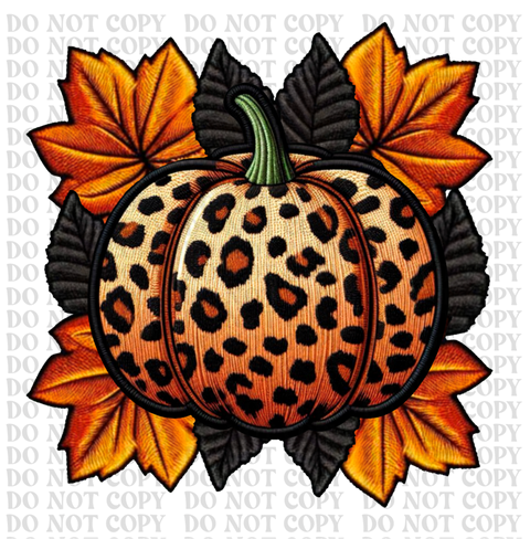 Holographic Leopard Pumpkin DTF or Sublimation Transfer