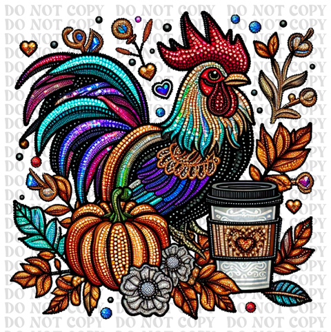 Fall Rooster DTF or Sublimation Transfer
