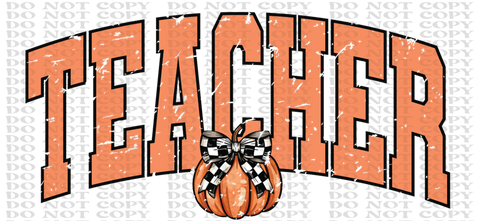 Fall Teacher With Pumpkin DTF or Sublimation Transfer
