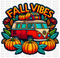 Embroidery Fall Vibes DTF or Sublimation Transfer