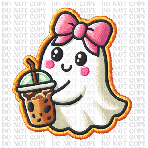 Faux Embroidery Ghost DTF or Sublimation Transfer