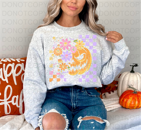Floral Pumpkin DTF or Sublimation Transfer