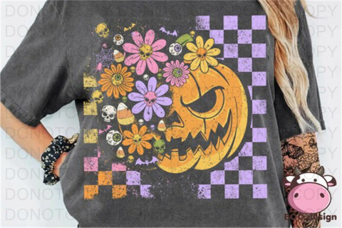Floral Pumpkin DTF or Sublimation Transfer