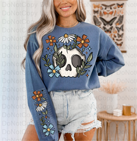 Floral Skellie DTF or Sublimation Transfer
