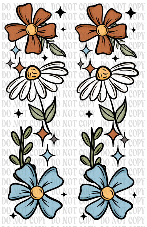 Floral Skellie DTF or Sublimation Transfer