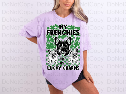 Frenchie Lucky Charms DTF or Sublimation Transfer