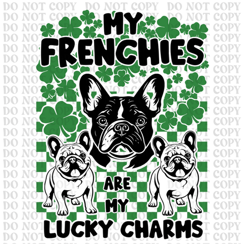 Frenchie Lucky Charms DTF or Sublimation Transfer
