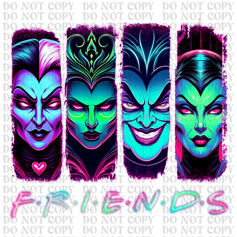 Friends Villians Neon DTF or Sublimation Transfer