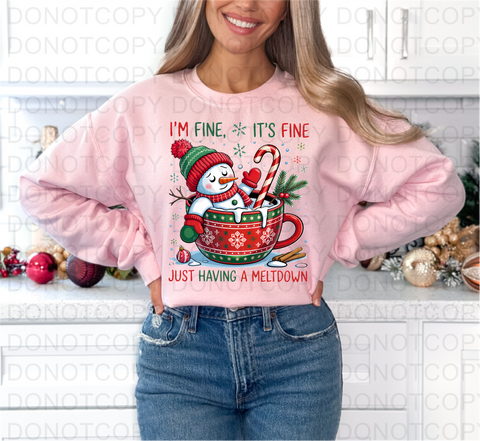 Funny Snowman DTF or Sublimation Transfer