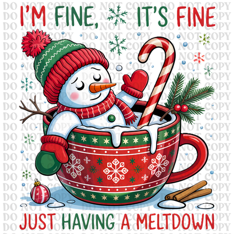 Funny Snowman DTF or Sublimation Transfer