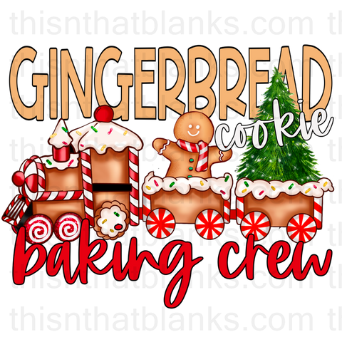 Gingerbread Cookie Baking Crew Sublimation or DTF Transfer