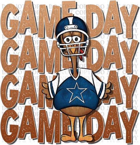 Game Day Turkey DTF or Sublimation Transfer