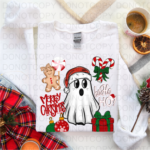Ghostly Christmas Collage DTF or Sublimation Transfer