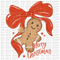 Gingerbread Christmas Bow DTF or Sublimation Transfer
