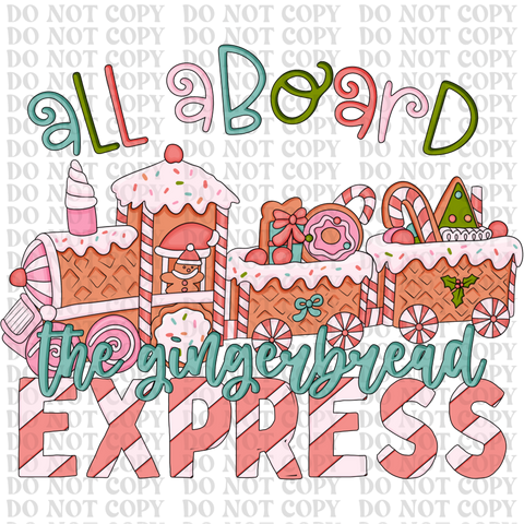 Gingerbread Express DTF or Sublimation Transfer
