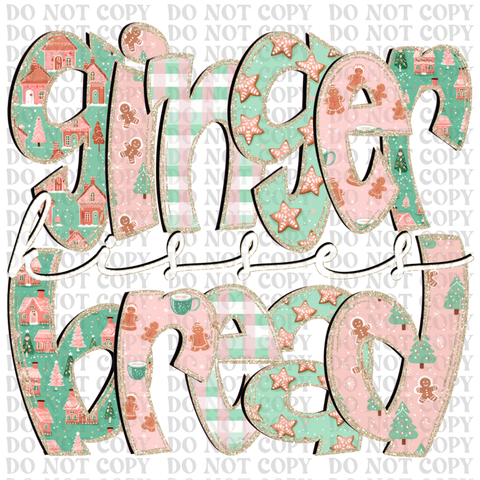 Gingerbread Kisses DTF or Sublimation Transfer